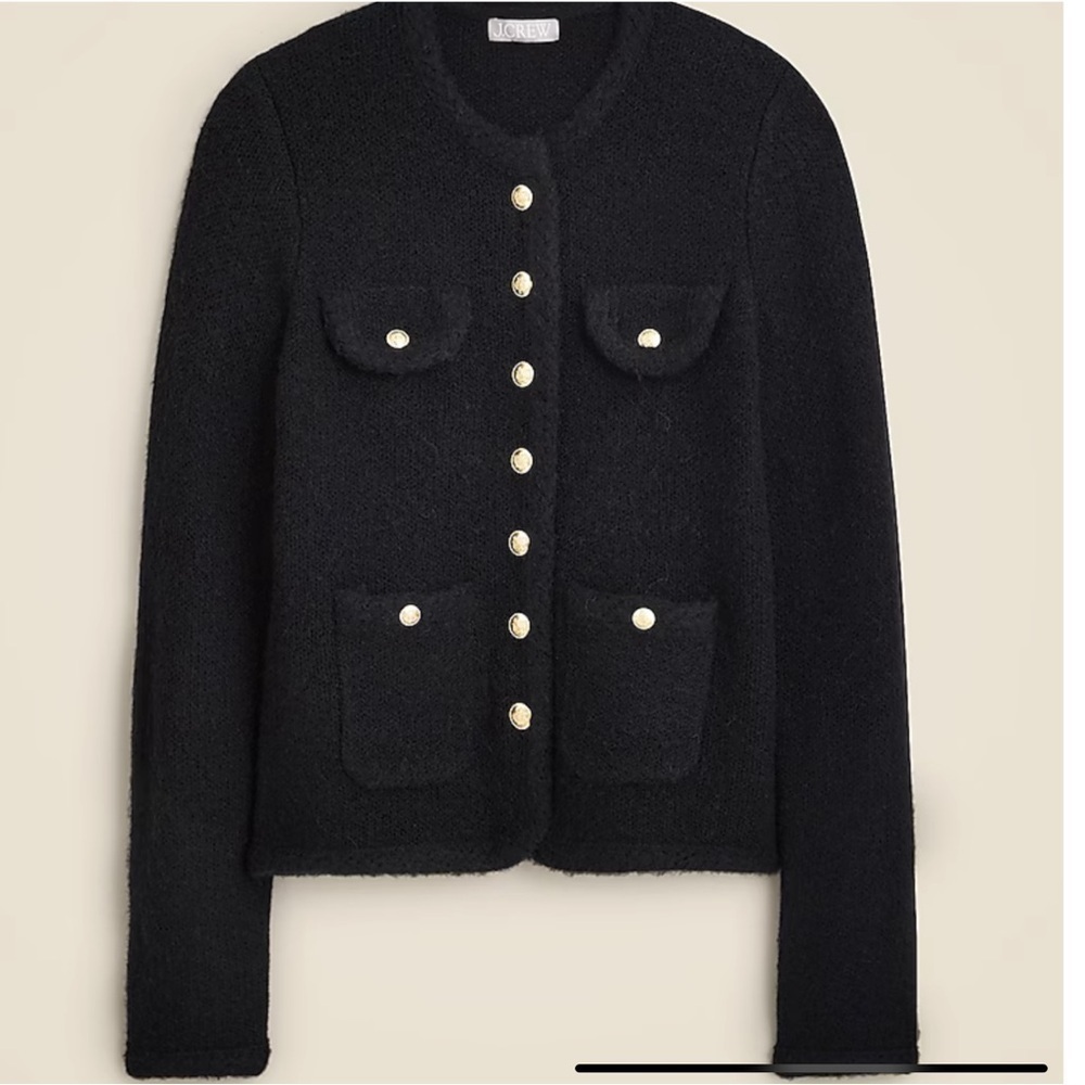 J.Crew Women’s Textured Sweater Jacket Black S